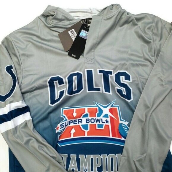 NFL Indianapolis Colts Super Bowl XLI Champions Hood Long Sleeve Tee Mens Medium - Picture 2 of 7